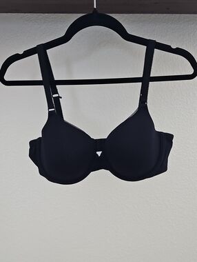 Ambrielle Cotton Lightly Lined Demi Convertible Underwire T Shirt Bra Black 38C
